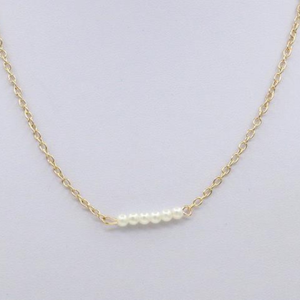 Multi Imitation Pearl Dainty Necklace - Picture 1 of 3